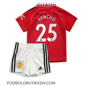 Manchester United Jadon Sancho #25 Hjemmebanetrøje Børn 2022-23 Kortærmet (+ Korte bukser)